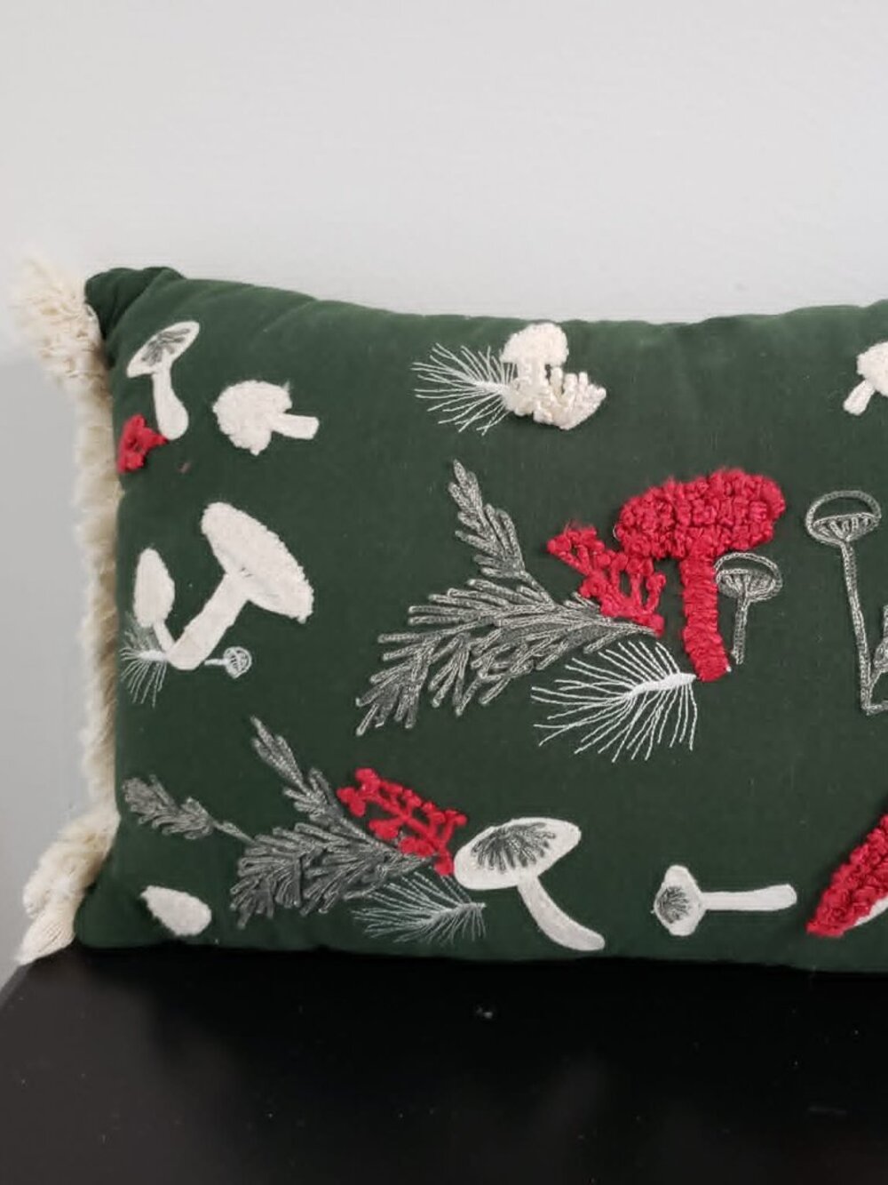 joann fall pillow mushroom forest themed